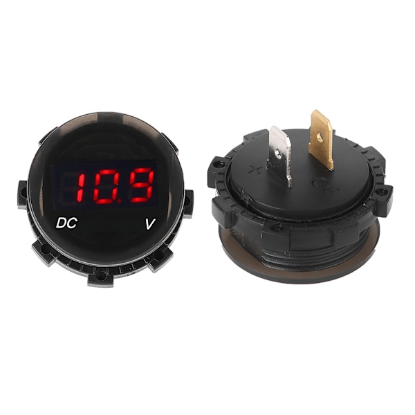 Modifisert Motorsykkel Voltmeter LED Digital Display Spenningsmåler Panel Meter (Rød)