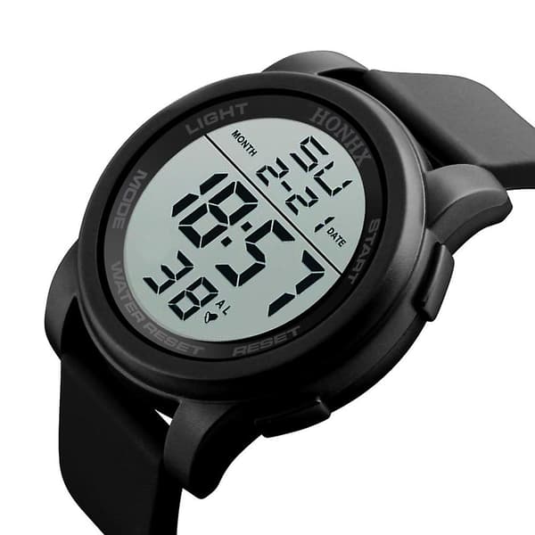 Lyxig herr analog digital militär sport LED armbandsur Black