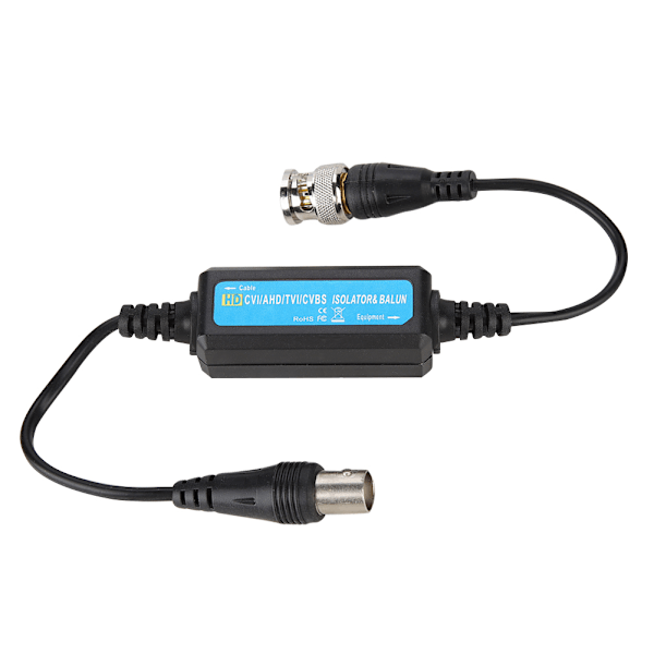 HD-TVI/CVI/AHd CVBS Jordloopisolator Videobalun Koaxial BNC Hane till Hona för Kamera