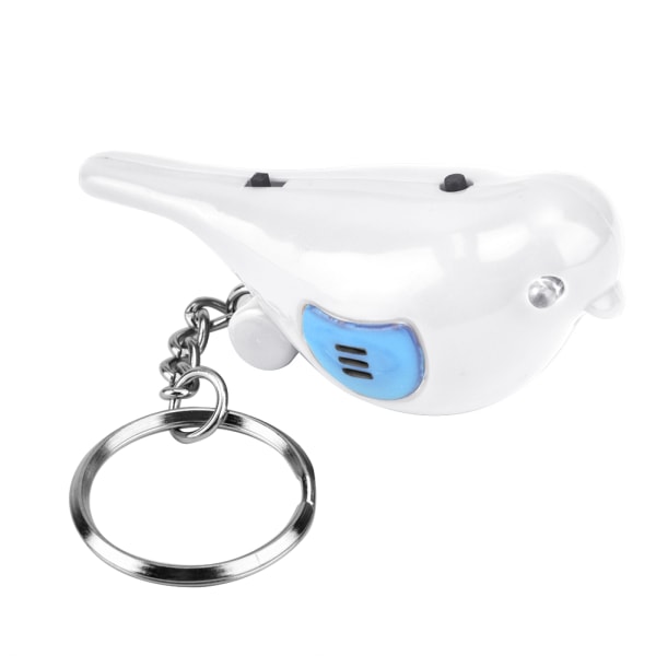 Bird LED Whistle Key Finder Intelligent röststyrning nyckelring med batteri (vit)//+