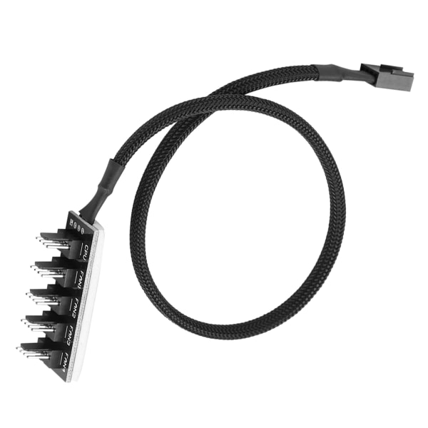 TIMH 5-Port PC 4-Pin PWM CPU Køleblæser Splitter Hub Adapter Flettet kabel 1 hun til 5 han