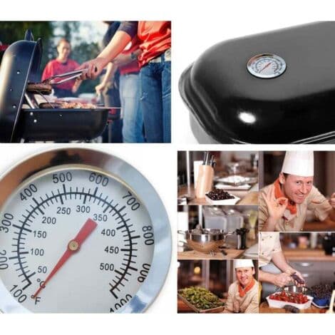 Analog matlagningstermometer 10°C - 500°C - 3,8 cm sond - 5 cm diameterdisplay - 8 mm gänganslutning för grill och ugn