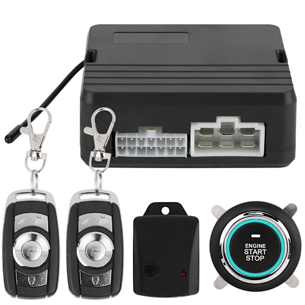 En-knaps motorstart Bilvibrationsalarmsystem Tænding Push & Fjernbetjening 12 V (Nummer 2)