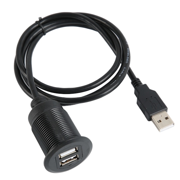 Dobbel USB 2.0 Hann til USB 2.0 Hunn Vanntett Plug and Play Bilmontering Innfelt Kabel USB Dash Panel Monteringskabel for Bil