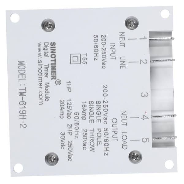 SINOTIMER Tm-619H-2 230Vac 7 Dages Ugentlig Programmerbar Digital Timer Lysafbryder Udgang 220V Volt white