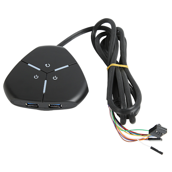 Strømbryter for stasjonær datamaskin, dobbel strømbryter, datamaskinbryterknapp for stasjonære datamaskiner, 2 USB