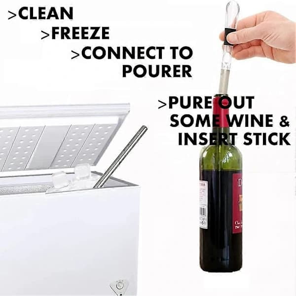 2-pakks Vinkjøler Vinflaskekjøler Rustfritt Stål Vinkjøler Vinkaraffel med Vinlufter [BEMS]
