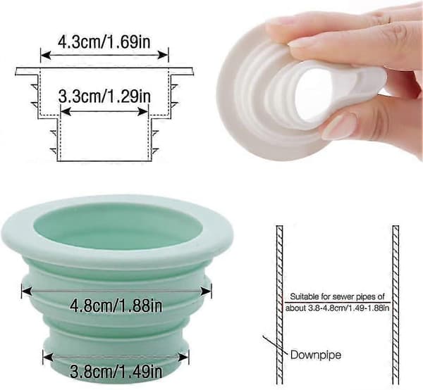 Afløbsprop - 5 stk. deodorantforseglingsringe - Universal afløbsprop (3,8 - 4,8 cm) _God kvalitet
