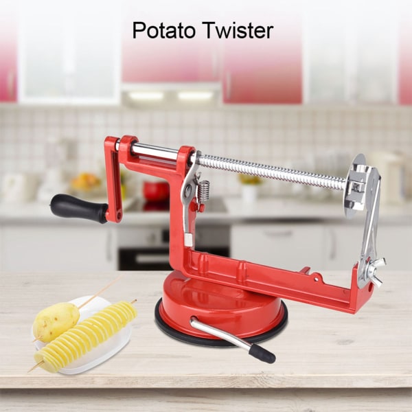 TIMH ruostumattomasta teräksestä valmistettu käsikampi käsikäyttöinen kierre perunalastut Twister Cutter imupohja keittiötyökalu