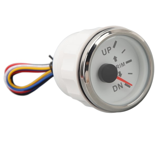 52MM veneen trimmin mittari ruostumaton teräs DC9 - 32V UP DN merenkulun trimmitasapainomittari jahdeille Veneet Valkoinen kellotaulu hopeakehyksellä