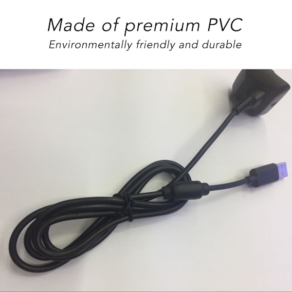 Laddningskabel för Xbox 360 PVC Plug and Play USB-laddningskabel med magnetisk ring för Xbox 360 1,5 m