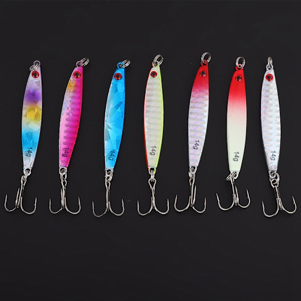 7 stk Mini Fiskeformet Hard Lure Bait med Kroker Fiskeutstyr