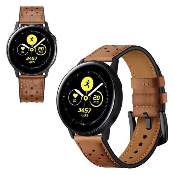 Samsung Galaxy Watch Active / Active 2 40/44 mm urrem i ægte læder - Brun[BEMS] Brown brown