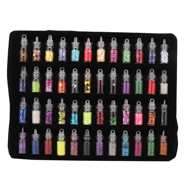 48 flasker Flash pailletter pulver dekoration DIY smykker epoxy formfremstillingsværktøj/