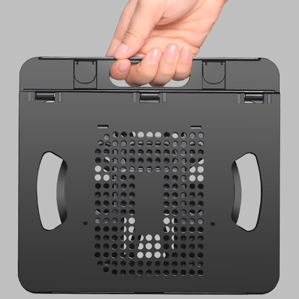 Laptop Holder Silikone PP og ABS Foldbar 8 Gear Justerbar Bærbar Laptop Kølestativ til Hjemmearbejde Sort