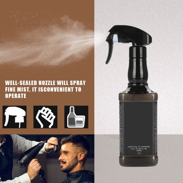 500ml Plast Frisör Sprayflaska Salon Barber Hair Tools Vattenspruta (svart)++/