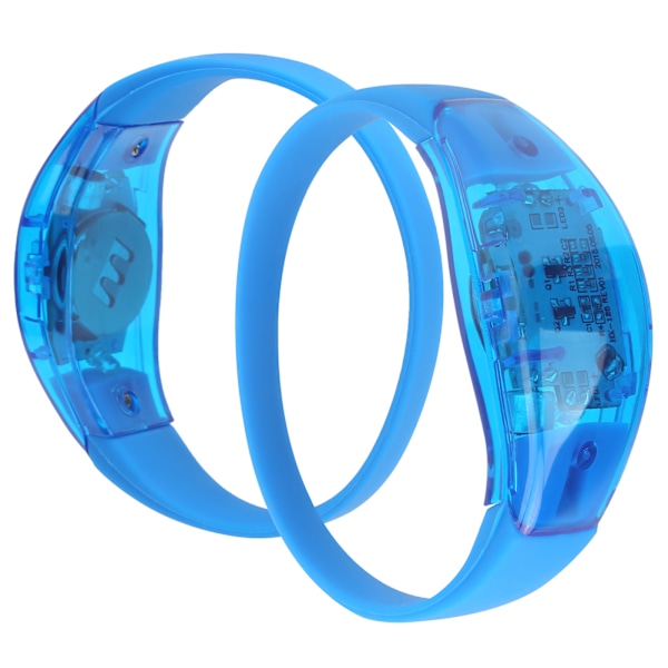 LED Lyssammenstyret Armbånd - PartyBlue Blinkende Armbånd til Natløb