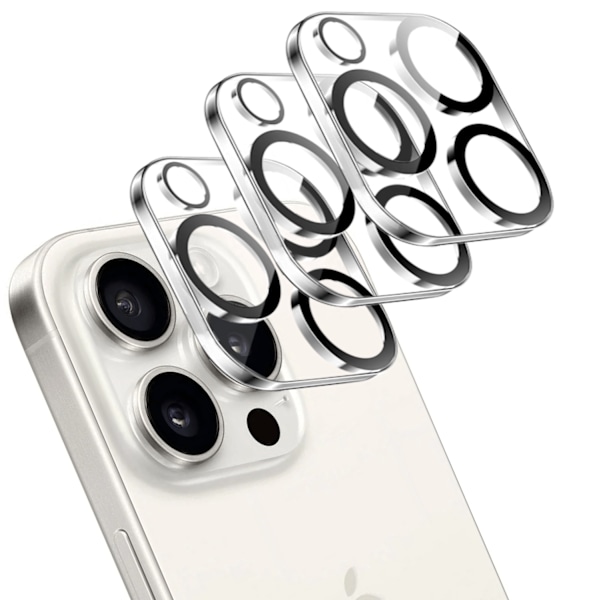 【BEMS】[3-Pack] Compatible with iPhone 15 Pro Tempered Glass Lens Protector - Protection Compatible with Camera, Anti-Scratch