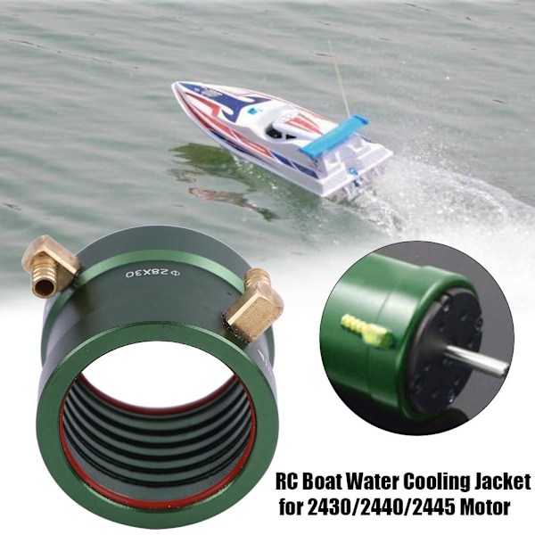 28mm Vandkølingsjakke RC Båd Vandkølet Kit til 2430/2440/2445 Motor Grøn