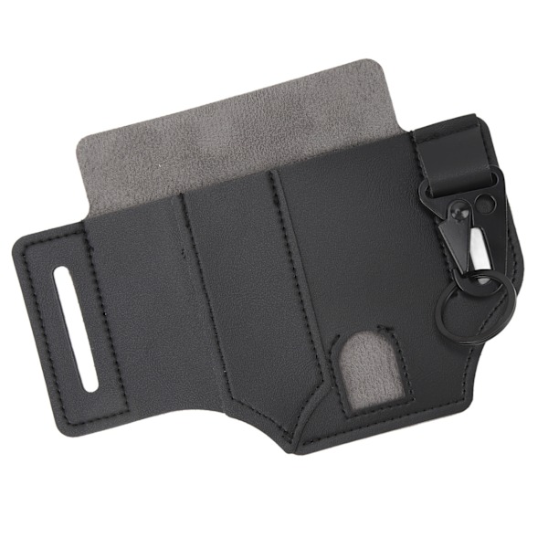 Männs Svart Läder EDC Multiverktyg Bältesväska med Mjuk Textur och Hög Kapacitet