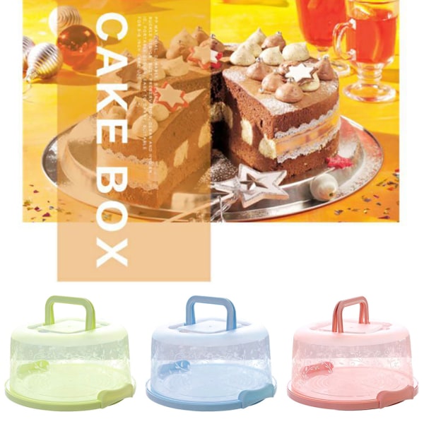 Kannettava Cupcake Carrier elintarvikkeiden säilytyslaatikko kahvalla läpinäkyvä kakkulaatikko