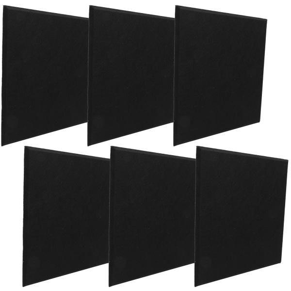 TIMH 6st ljudabsorberande skiva Akustisk polyesterfiber Ljudisolerad brandsäkra ljuddämparpaneler (svart)