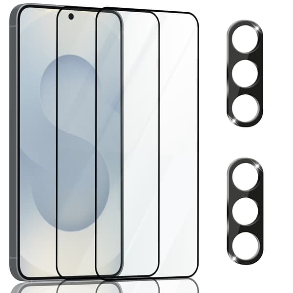 2-pack Samsung S25 Skärmskydd & 2-pack Linsskydd - Härdat Glas 9H - Superkvalitet 3D
