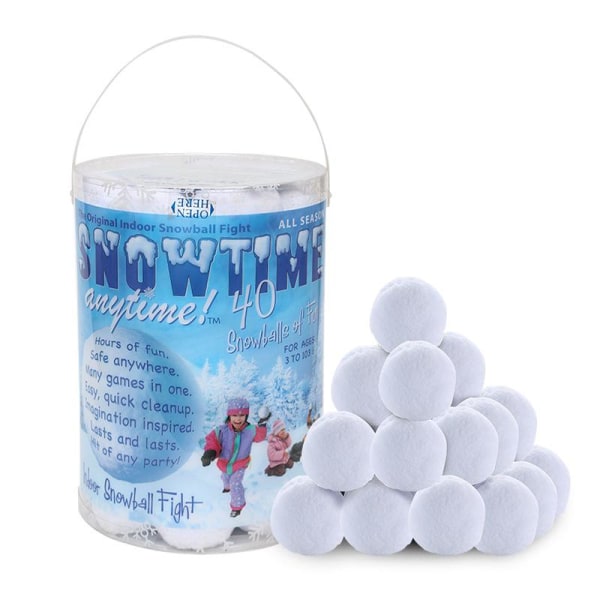 Jul 40-pack konstgjorda snöbollar Falska snöbollskamp för barn inomhus utomhusleksak snöbollar för att kasta snöbollskampspel