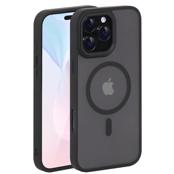 【BEMS】Kompatibel med iPhone 15 Pro Matt Svart MagSafe-fodral - Hållbart och stöder trådlös laddning