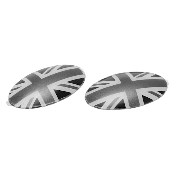 1 Par Vänster Höger Grå Union Jack Växelspaksknopp Trim Badge Covers Ersättning för Cooper F54 F55 F56 F57 F60