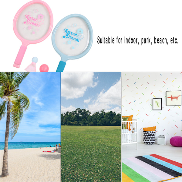 Plastik Säkerhetsracket Set Barn Leksak med Boll Badminton för inomhus Park Strand