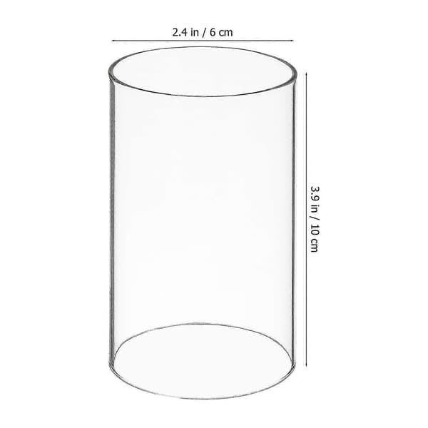 【BEMS】3st Windproof Clear Glass Cylinder Candle Holders Open Candle Sleeves