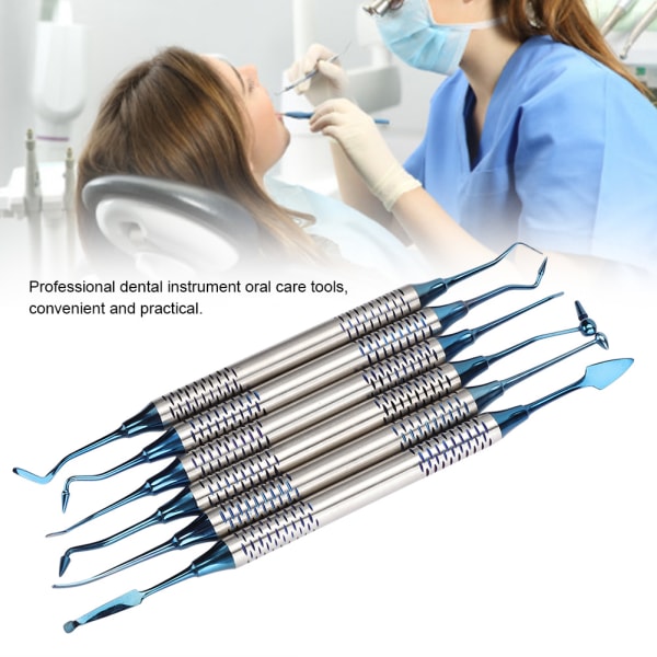TIMH 6 stk. Professionelt dental kompositharpiksfyldningsspatel restaureringsinstrumentværktøj