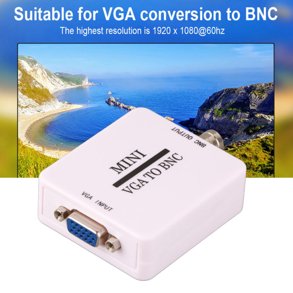 Mini HD VGA til BNC 1920 X 1080 USB Video Converter for HDTV-skjermer TV-er Datamaskiner++