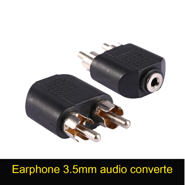 3,5 mm hunn Stereo Jack To Dual 2 RCA Phono Hann F/M Splitter Adapter Converter++
