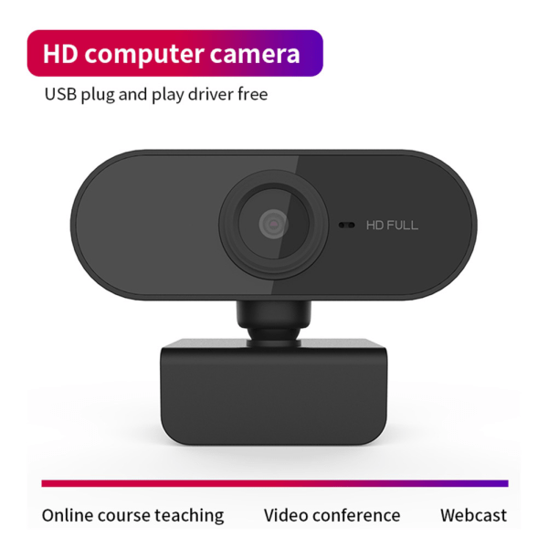 1080P computerkamera med mikrofon Desktop USB Webcam Gratis drev til videoopkald (sort)++