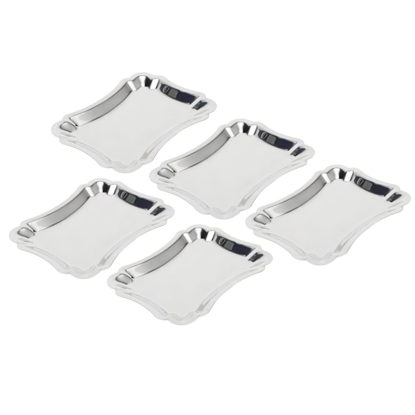 Elegant Servettallrik i Rostfritt Stål med Spetskant - 5-pack