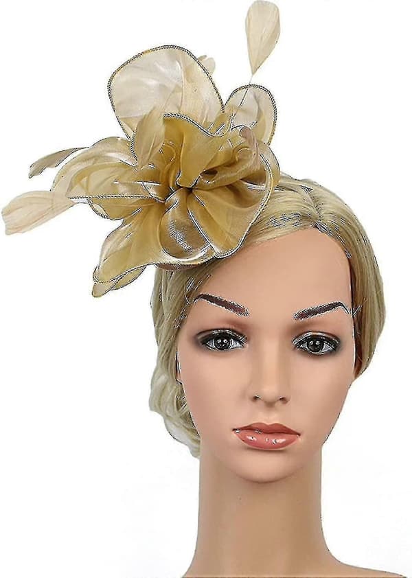 Fjernet Partyhat Blomstret Glitter Tiara Klemme Og Pandebånd Dame Gold