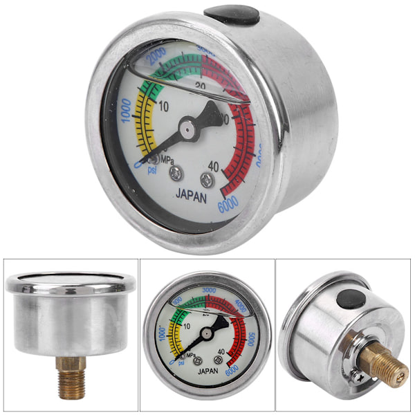 0-6000PSI 0-40MPa Luftpumpetryksmåler Dykkerudstyr Manometer Måling