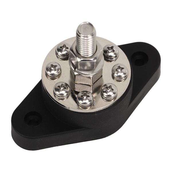 180A DC48V distributionsboltkoblingsstolpe med 8 tilslutningsblokke 3/8in Generelle batterikoblingsbolte til autocampere, både, Sort