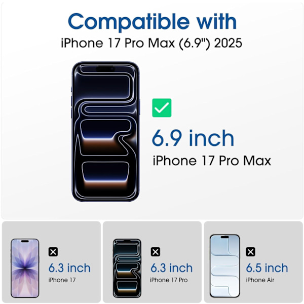3-Pack Compatible with iPhone 17 Pro Max Screen Protector Tempered Glass Premium Transparent transparent