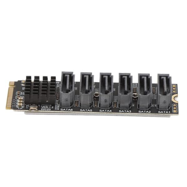 M.2 til SATA3.0 adapterkort 6 Gbps højhastigheds ASM1166 M.2 PCIE til SATA udvidelseskort med smart indikator ++