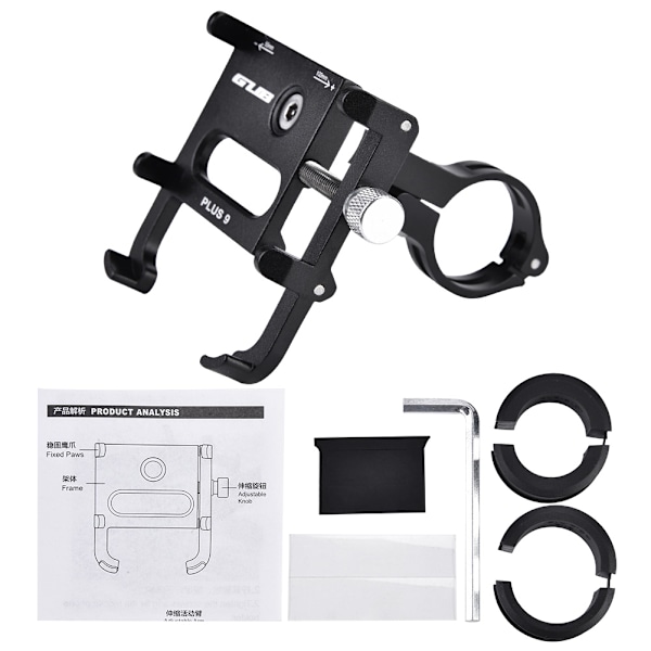 Mobiltelefonholder til Styret på Mountainbike, Landevejscykel og Motorcykel (Sort)