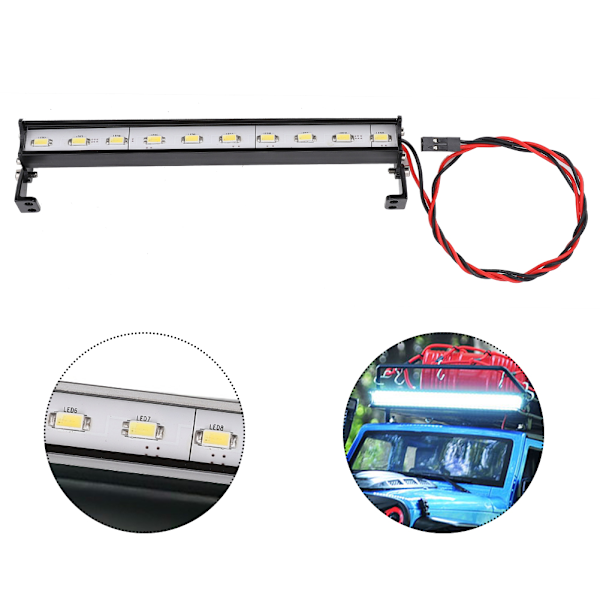 Fjernstyrt kjøretøytilbehør 135 mm Universal Høy Lysstyrke 10 LED 1/10 Modellbil Taklys