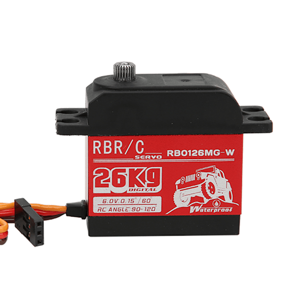 26KG Høy dreiemoment metallgir digital servo for 1/8 1/10 robot RC crawler bil båt RB0126MG-W