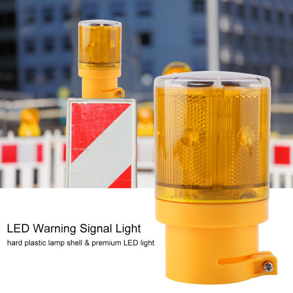 Blinkende LED-varselsignallys Solenergi Nødsikkerhetsalarm Strobelampe (gul)/
