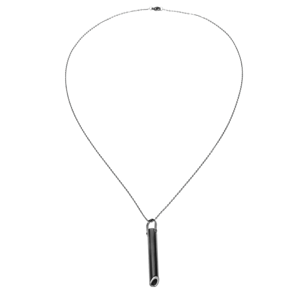 Andningshalsband Unisex Moderiktigt rostfritt stål Halsband för stress relief för ångest Avslappning Meditation Svart ++/