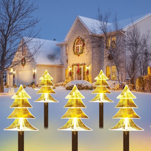 Joulukuusi LED-polkuvalot ulkona maisemavalot vedenpitävät puutarhan kohdevalot joulujuhliin hääfestivaali/