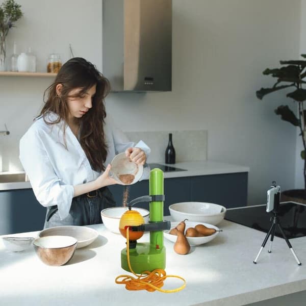 Electric Potato Peeler, Kitchen Vegetable Peeler, Rotating Fast Peeler [Green] Green