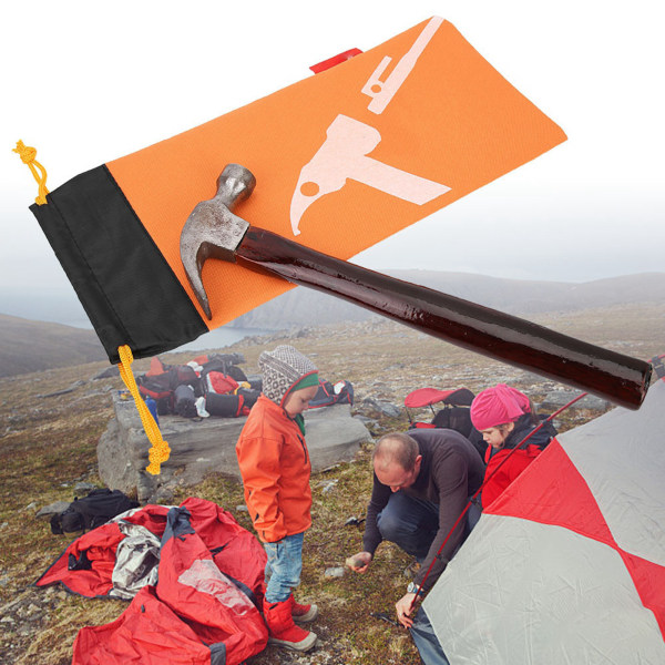 Tältpinnehammare Spikpåse Svart Tältpinnar Stake Förvaringspåse (orange)